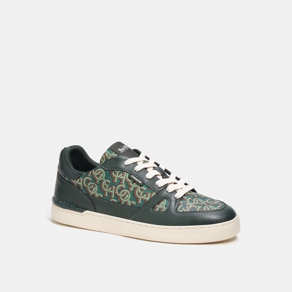 NEW Coach Clip Court size 12 Womens Monogram Green Casual Sneakers - Picture 1 of 11